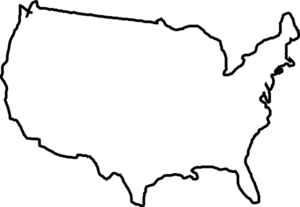 Usa map clipart black and white
