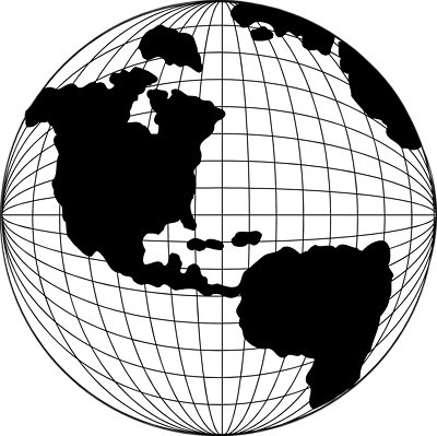 Globe clipart black and white png