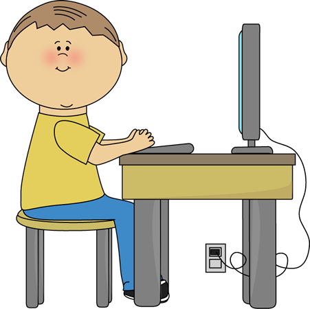 Student Sitting At Table Clipart