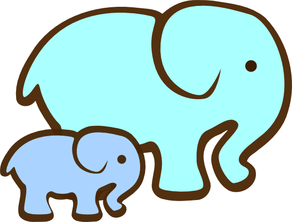 Blue Elephant Clipart