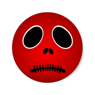 Sad Red Face Stickers | Zazzle