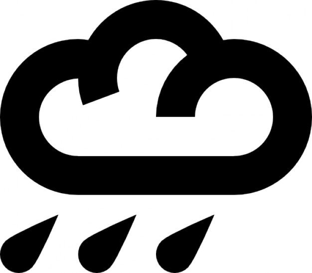 Cloud with water drops for rain symbol Icons | Free Download