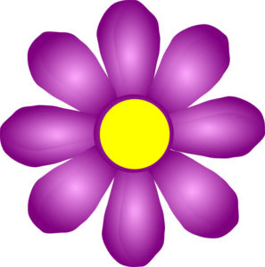 Cartoon violet flowers