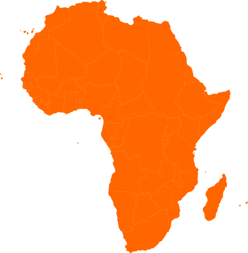 Outline map of African continent vector image | Public domain vectors