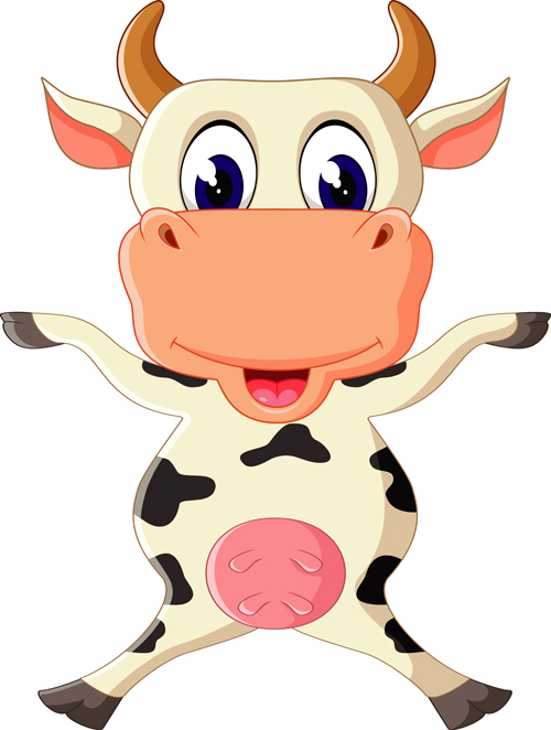 Cartoon baby cow vector illustration 03 - Vector Animal, Vector ...
