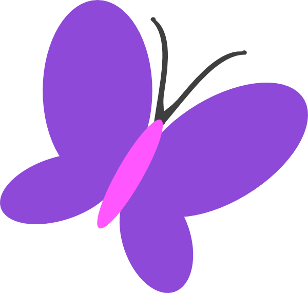 Pink and purple butterfly clipart