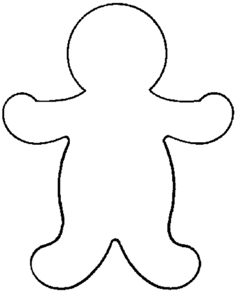Gingerbread Man Template With Bow Clipart - Free to use Clip Art ...