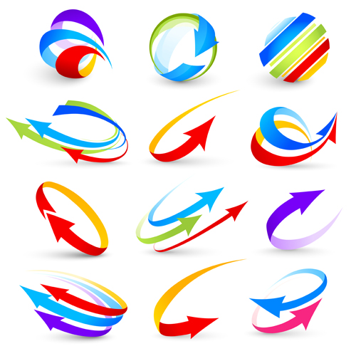 Abstract colorful arrows vector graphics - Vector Abstract free ...