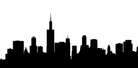 Chicago skyline silhouette clip art