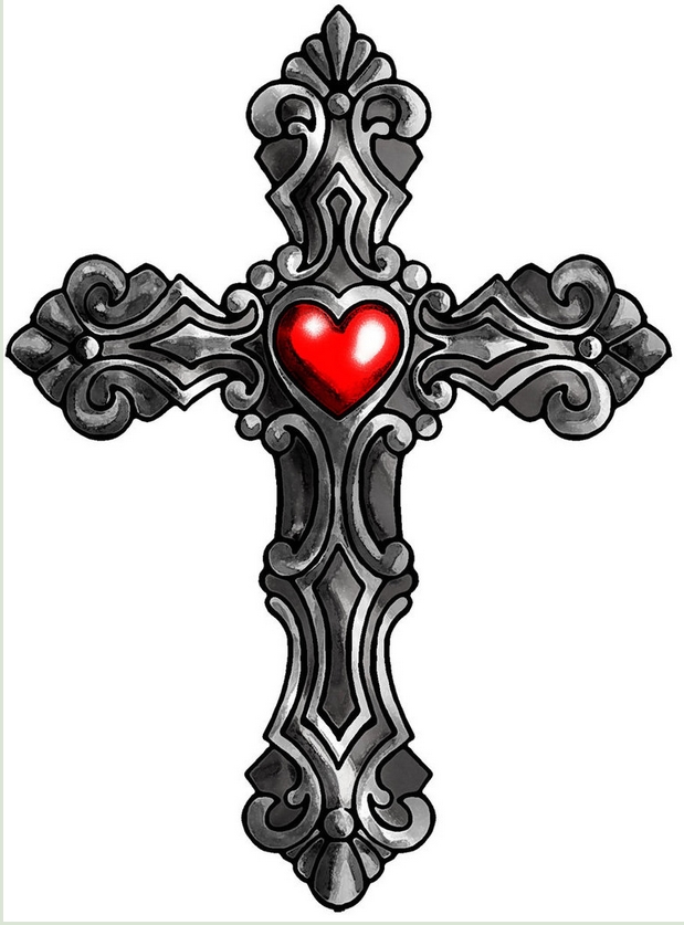 Cross With Heart Design – Gallery of Crosses