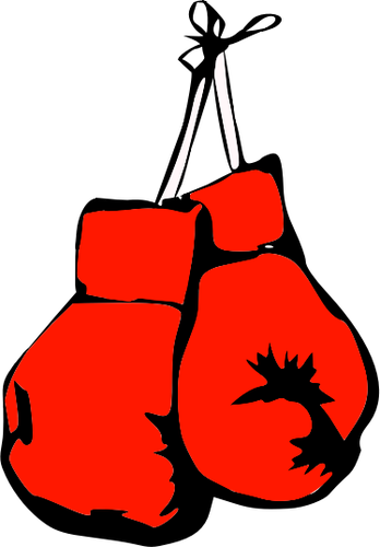 Vector drawing of fiery red boxing gloves | Public domain vectors