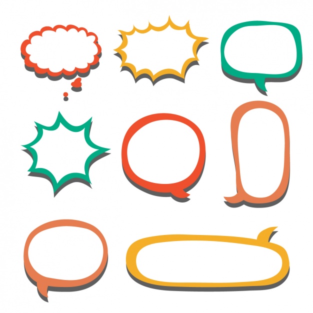 Coloured speech bubbles collection Vector | Free Download