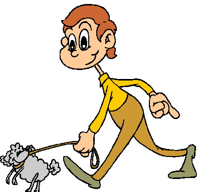 Walking the dog clipart