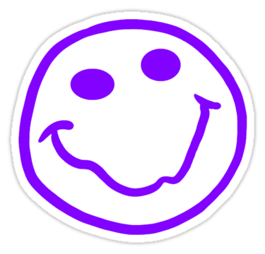Nirvana style smiley face purple" Stickers by stansbury | Redbubble