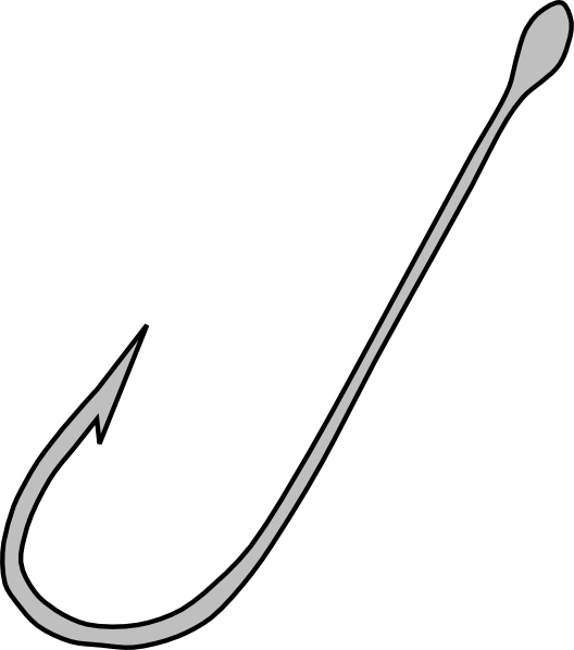 Fishing Hook Black And White Clipart