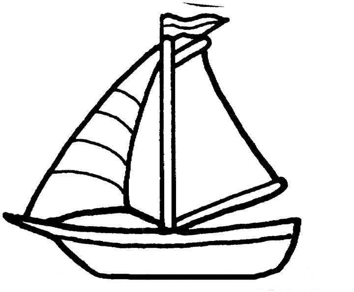 Sailboat black and white drawing - ClipartFox