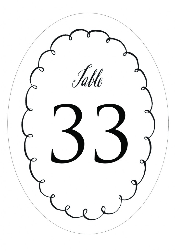 Best Photos of Table Number Templates Martha Stewart - Calligraphy ...