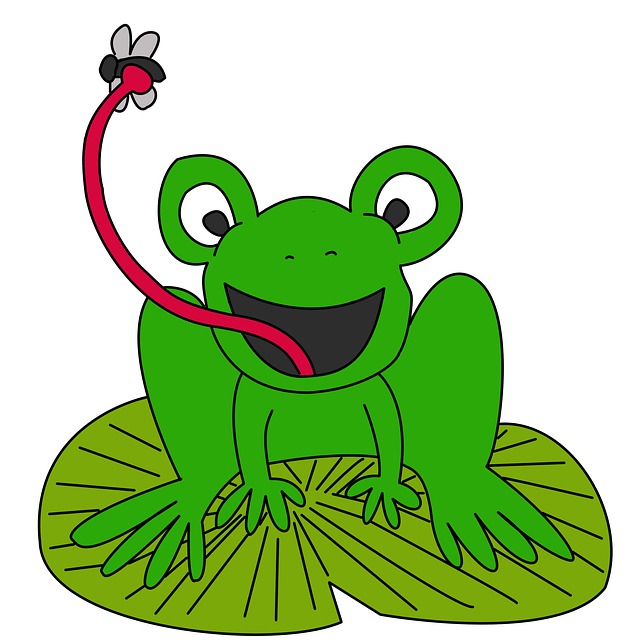 Cartoon Frog On Lily Pad