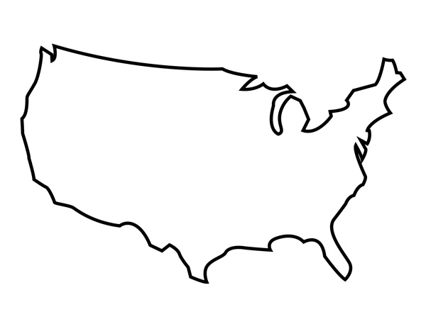 Best Photos of Empty USA Map Template - USA Blank Map United ...