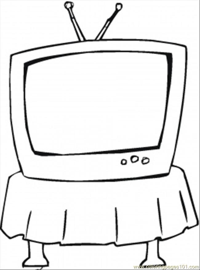 watching tv coloring page