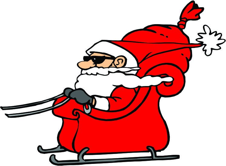 Animated santa sleigh clipart