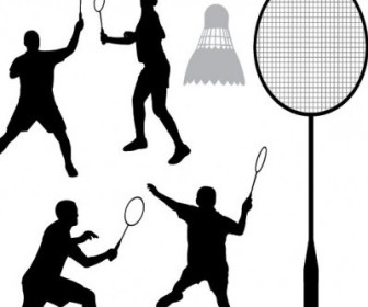 Badminton silhouette clipart