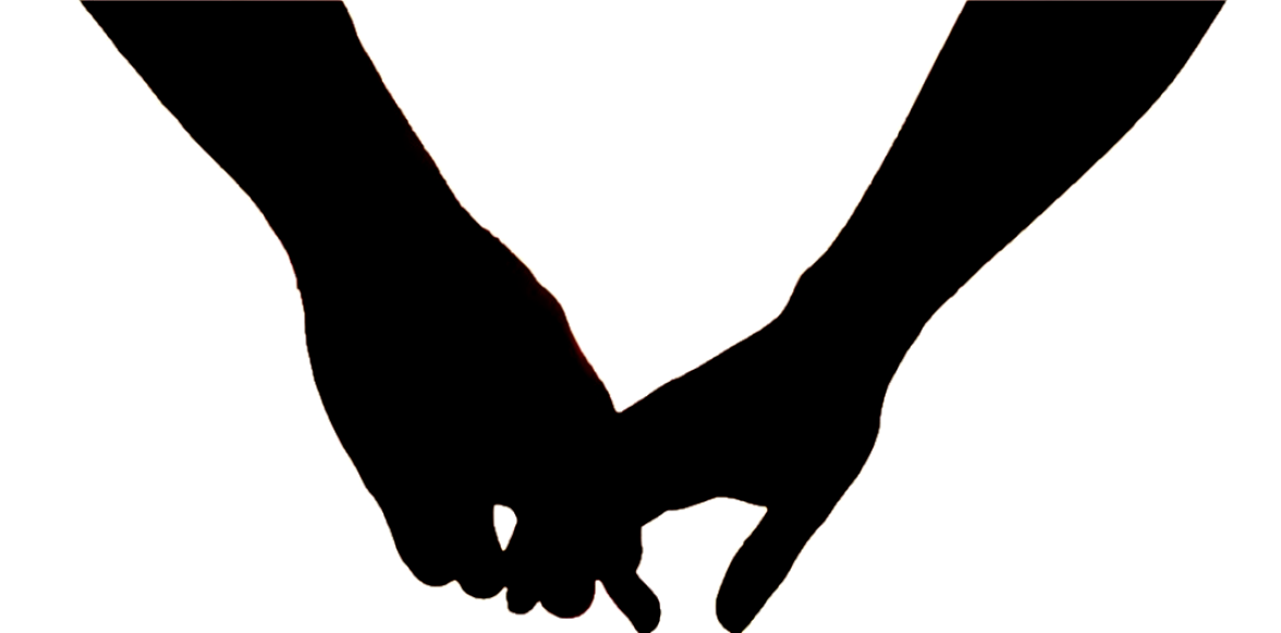 Holding hands silhouette clipart