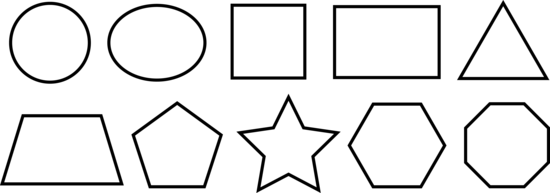 696 views Geometric shapes clipart black and white