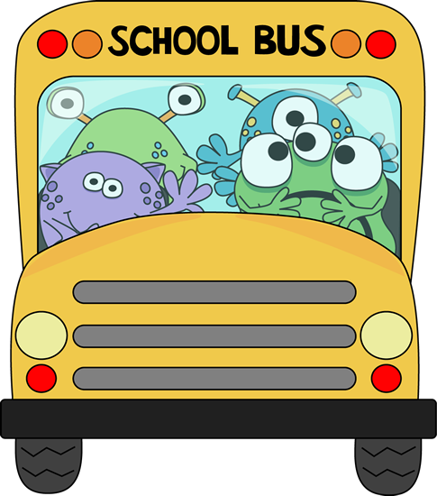 Monsters on a School Bus Clip Art - Monsters on a School Bus Image