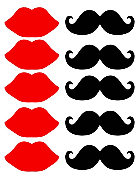 Mustache And Lips Clipart