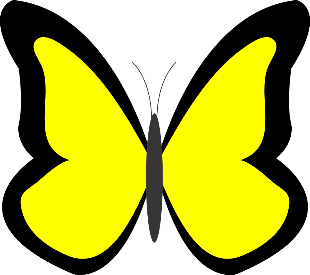 Simple yellow butterfly clipart
