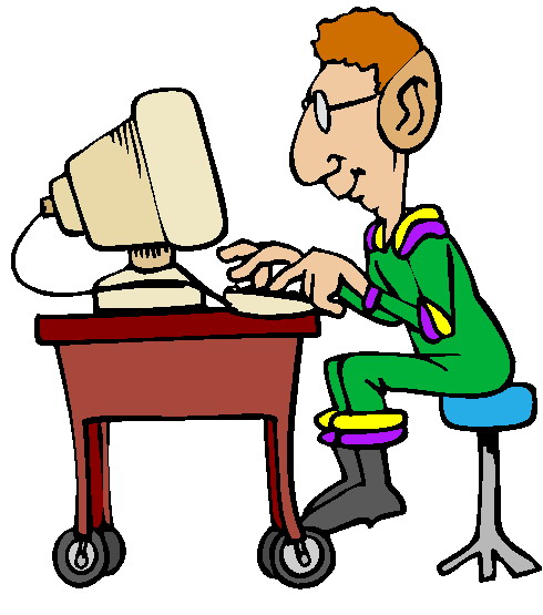 Someone on a computer clipart