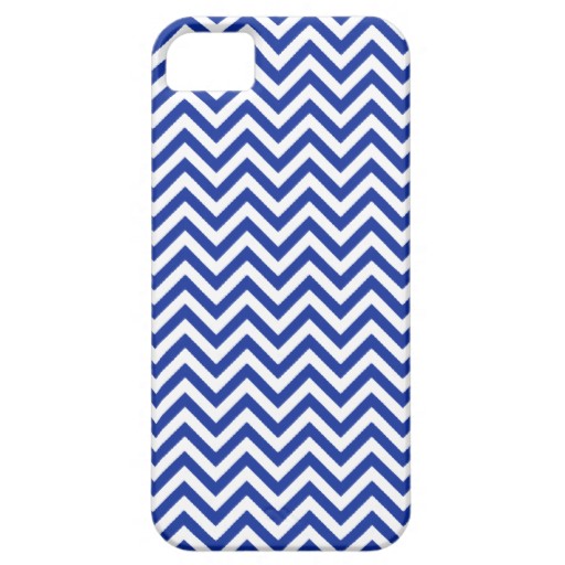 Chevron Zigzag Pattern Royal Blue and White iPhone 5 Cover ...
