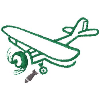 Outlines Embroidery Design: Airplane Outline from Dakota Collectibles