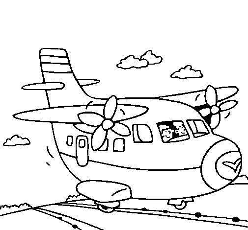 Coloring page Plane taking off to color online - Coloringcrew.