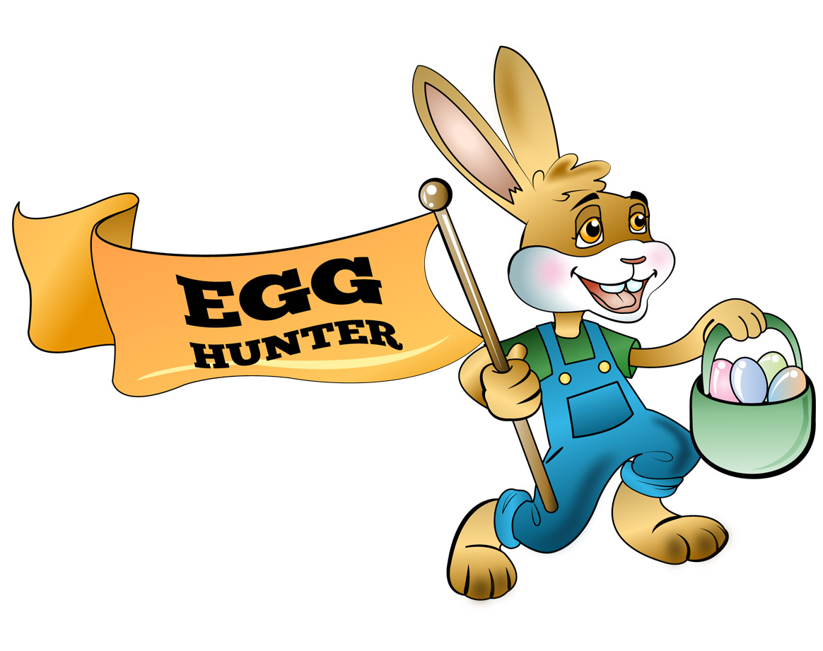 Free Clip-Art: Holiday Clip-Art » Easter » Rabbit Egg Hunter Full Color