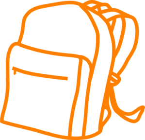 Orange Outline Backpack clip art - vector clip art online, royalty ...
