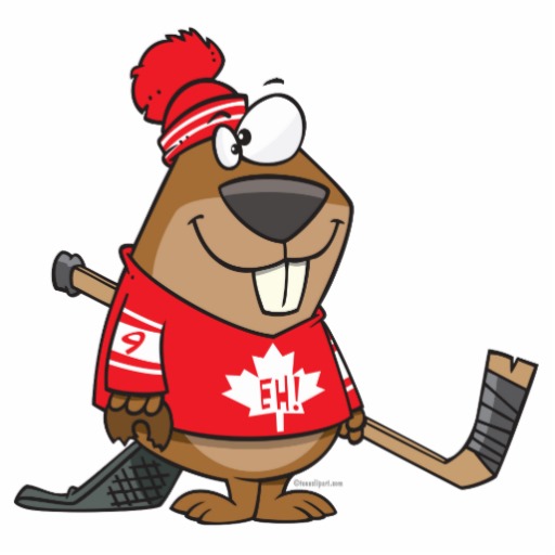 silly canadian hockey beaver cartoon custom tie from Zazzle.