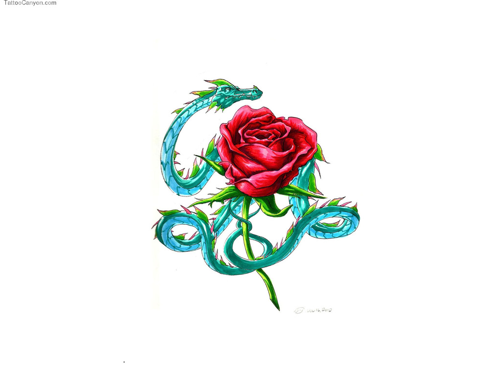 Free Designs Rose With Small Dragon Tattoo Wallpaper Picture # - ClipArt  Best - ClipArt Best