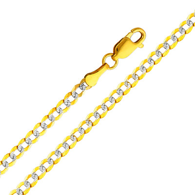 Precious Stars 14k Gold Cuban Two Tone Chain Necklace | Wayfair