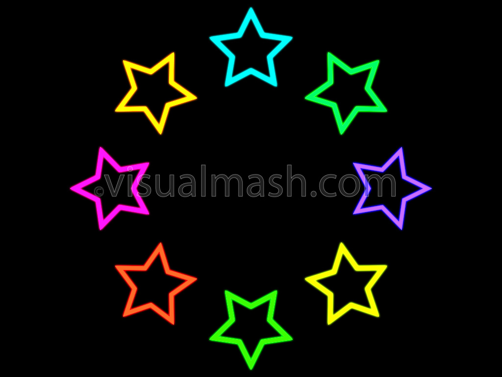 Visual Mash - Retro Stars Ring Outline 1 Multi Colour 1 - Download ...