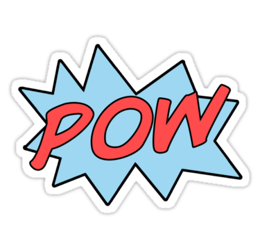Superhero POW" Stickers by HannahMaree123 | Redbubble