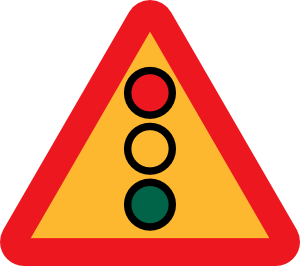 704 views Traffic Lights Ahead Sign clip art - vector clip art online ...