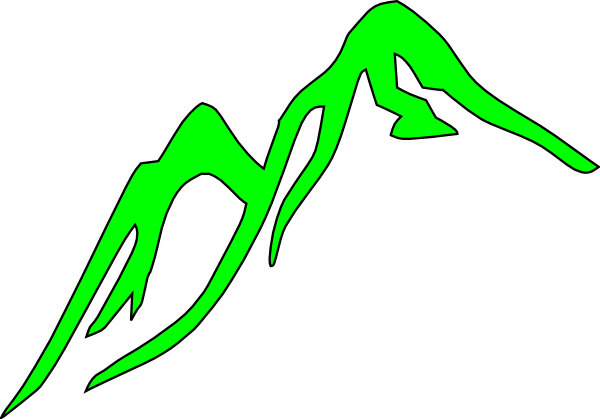 Mountain Outline Green clip art - vector clip art online, royalty ...