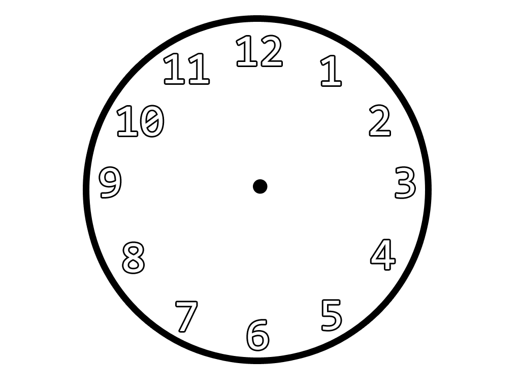 wall clock without hands Colouring Pages