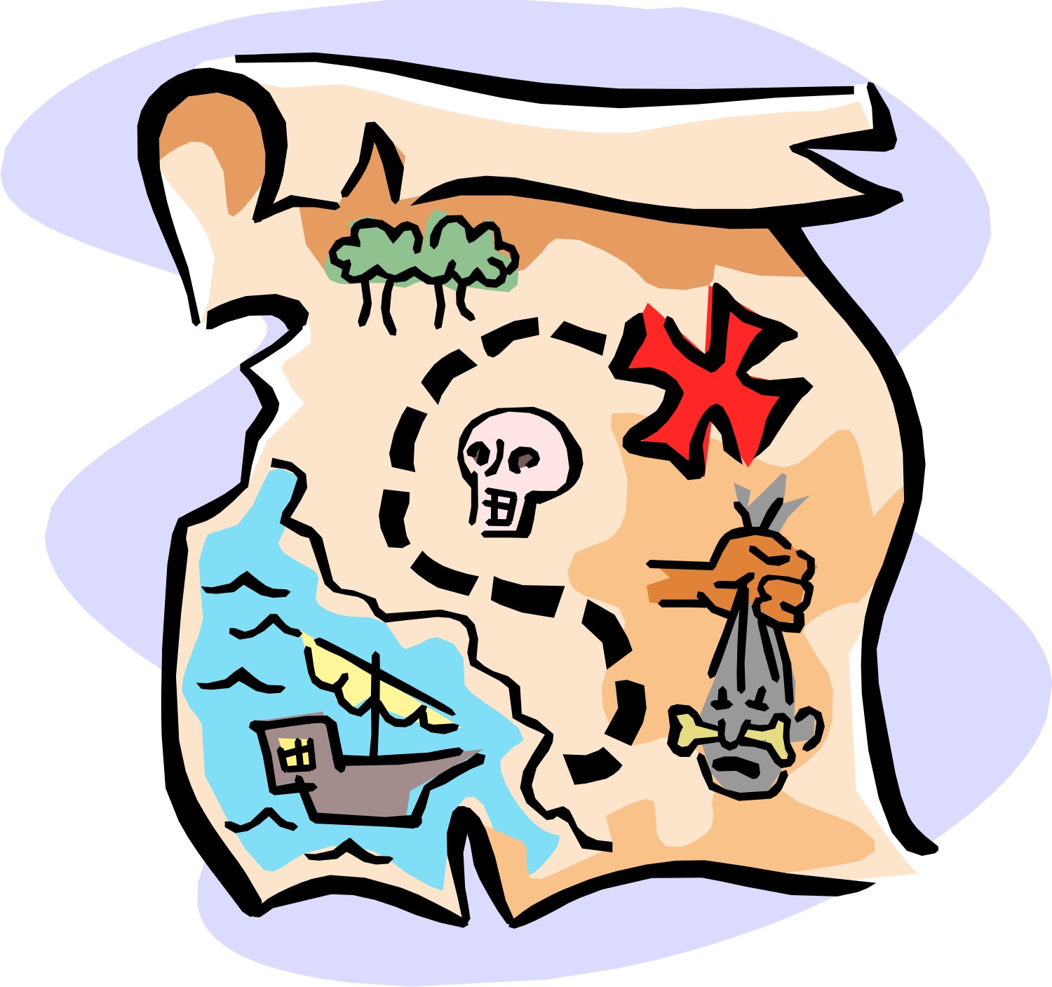 Cartoon Treasure Map - ClipArt Best