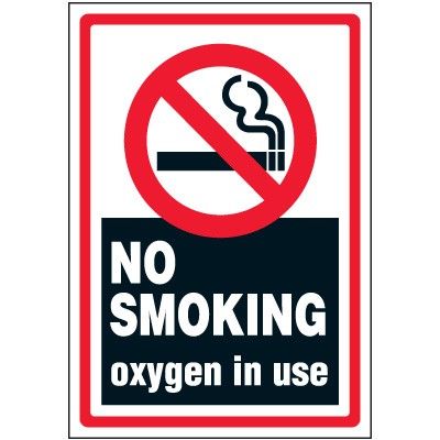 No Smoking Oxygen In Use Label