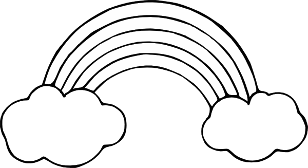 Black And White Rainbow Outline - Free Clipart Images
