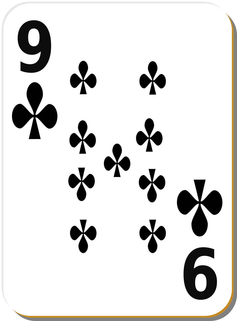 Playing Card | Free Stock Photo | Illustration of a Nine of Clubs ...