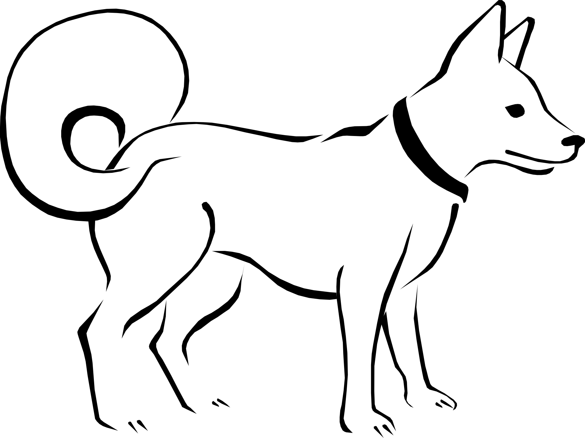 Dog black and white clip art